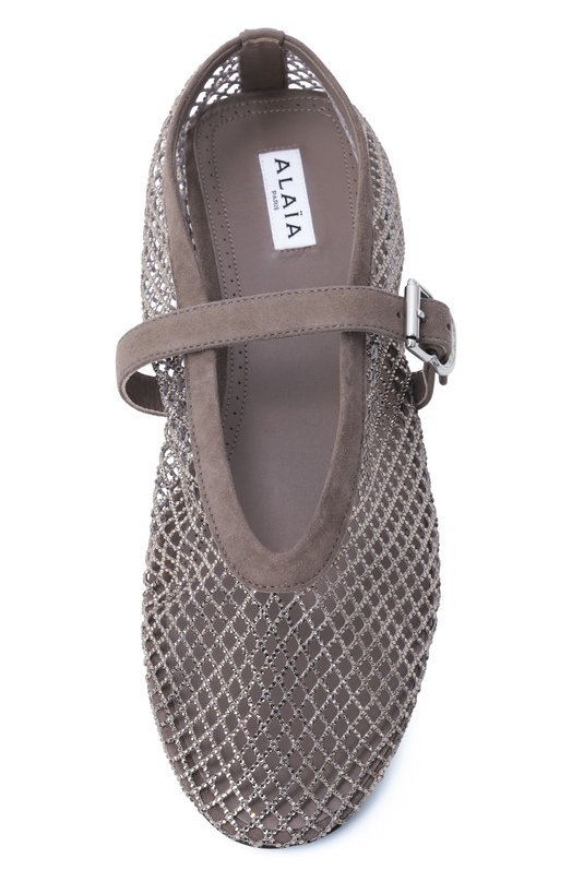 Текстильные балетки Alaia AA3A029A023 Бежевый  AA3A029A023 Фото 6