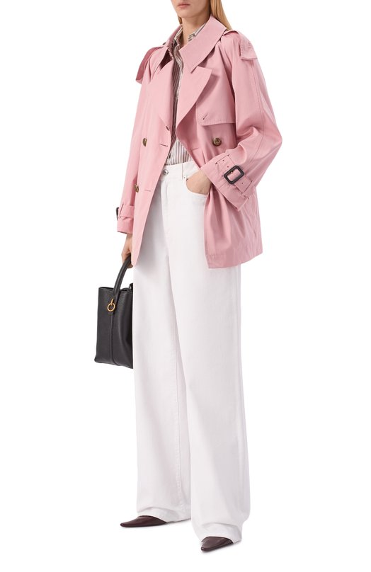 Хлопковый тренч Burberry 8118704 Розовый  8118704 Фото 2