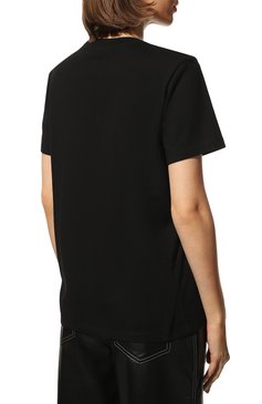 Женская хлопковая футболка MSGM черного цвета, арт. 2000MDM520 200002 | Фото 4 (Рукава: Короткие; Длина (для топов): Стандартные; Материал внешний: Хлопок; Стили: Спорт-шик; Принт: С принтом; Материал сплава: Проставлено; Драгоценные камни: Проставлено; Нос: Не проставлено)