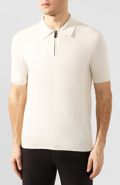 Хлопковое поло BRIONI кремового цвета по цене 67300 руб., арт. UMS20L/08K01, фото 3 Хлопковое поло BRIONI, арт. UMS20L/08K01, фото 3