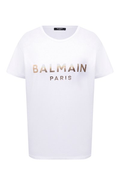 Женская хлопковая футболка BALMAIN, арт. VF0EF000/B020