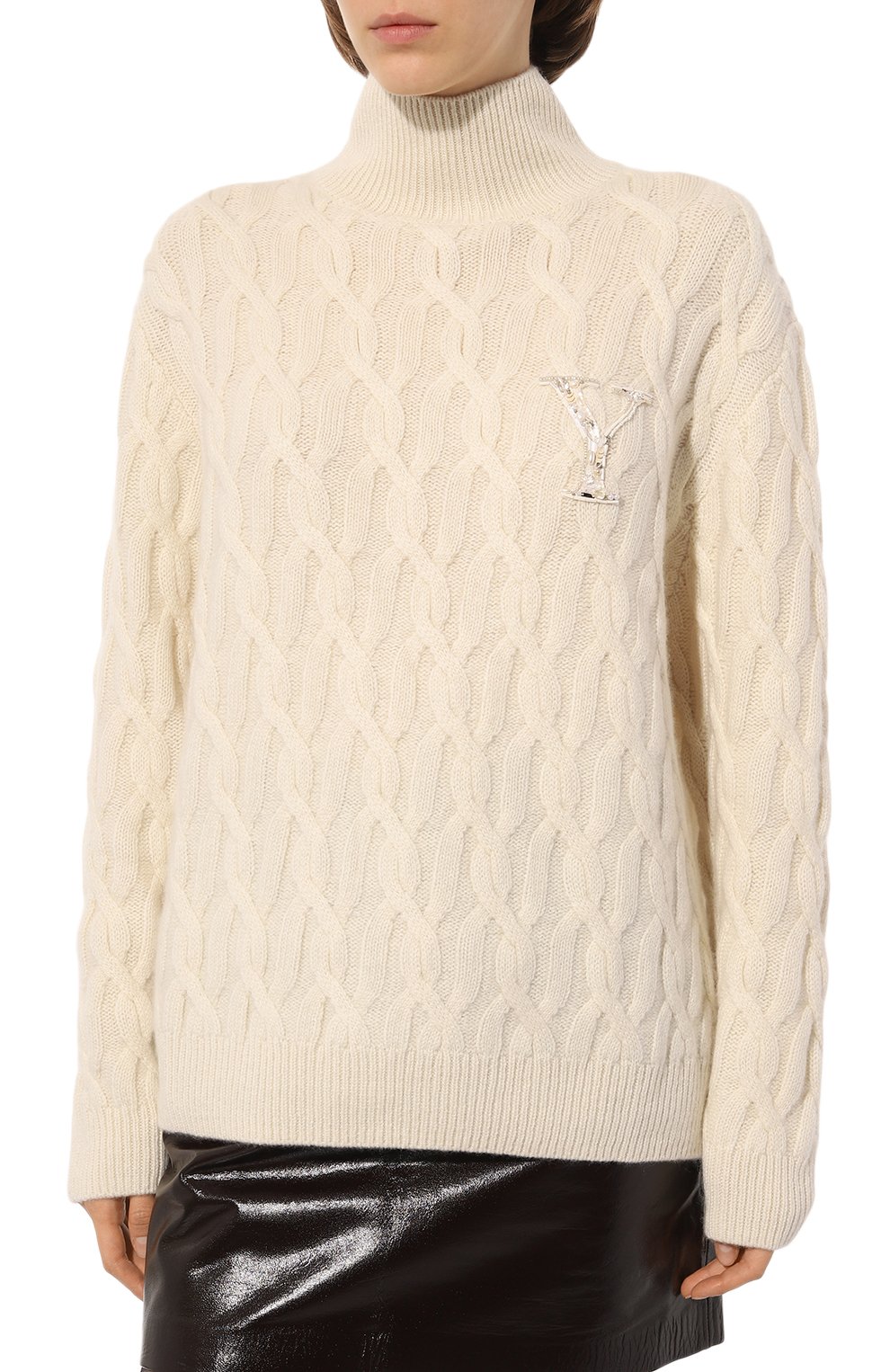 Шерстяной свитер YANINA кремового цвета по цене 113400 руб., арт. 0-2592/2, фото 3 Шерстяной свитер YANINA, арт. 0-2592/2, фото 3