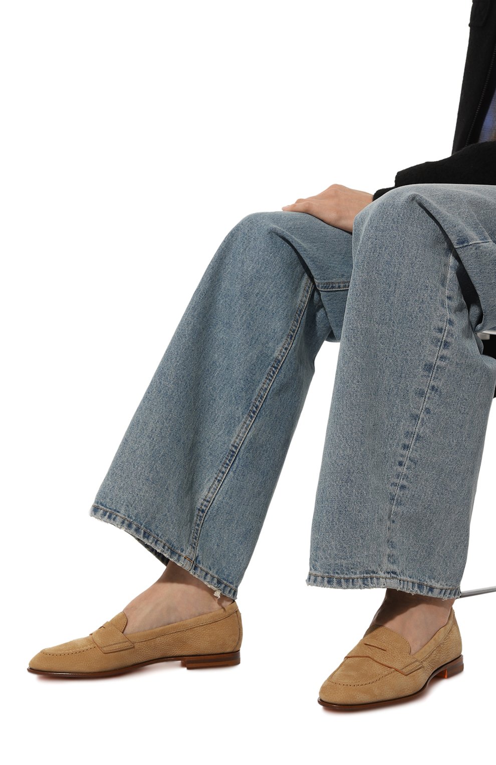 Замшевые пенни-лоферы SANTONI, арт. WUSF59962HAFSSV9C20, фото 3