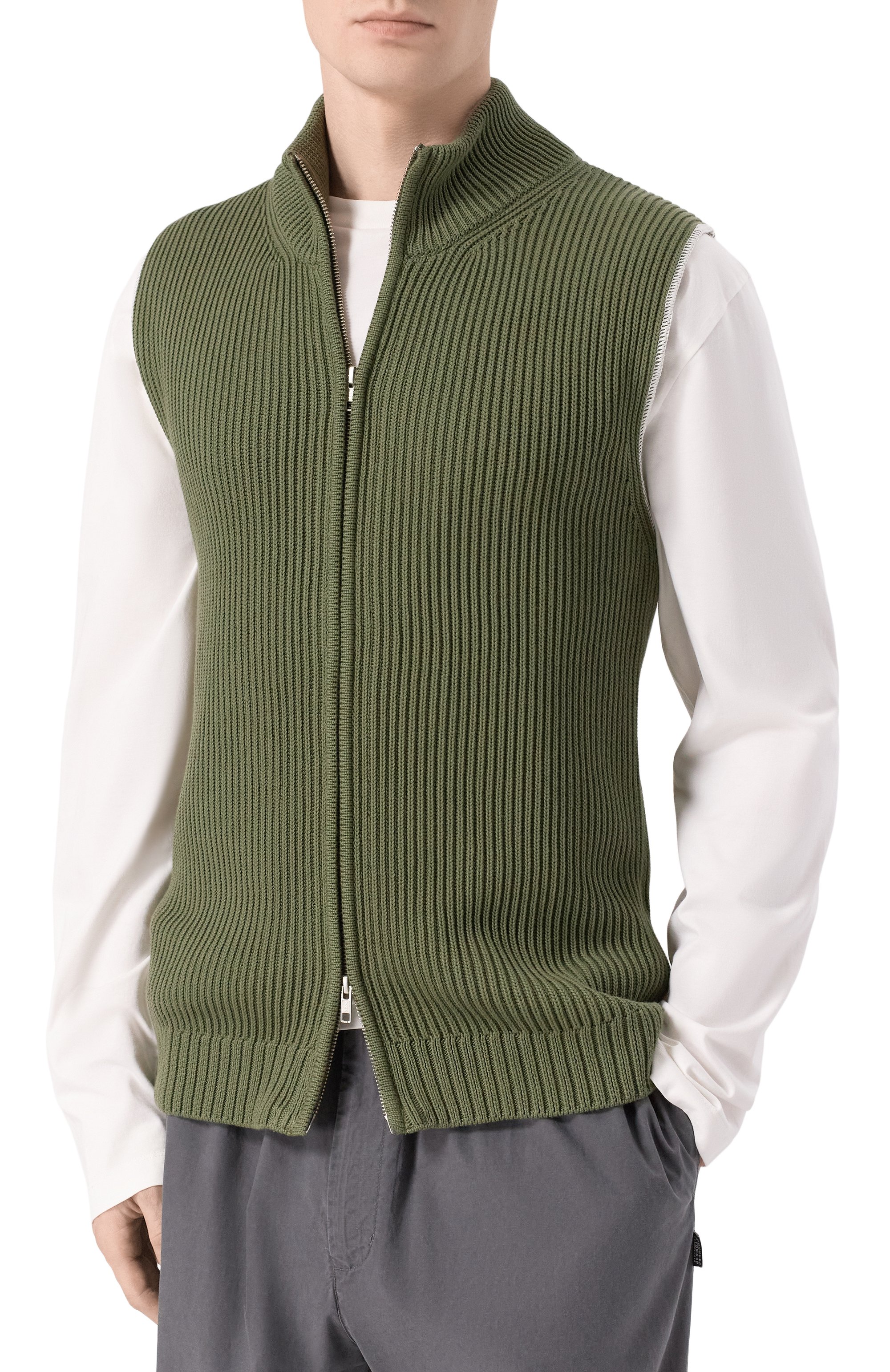 Хлопковый жилет MM6 хаки цвета по цене 69950 руб., арт. SH2FB0032/M13271, фото 3 Хлопковый жилет MM6, арт. SH2FB0032/M13271, фото 3