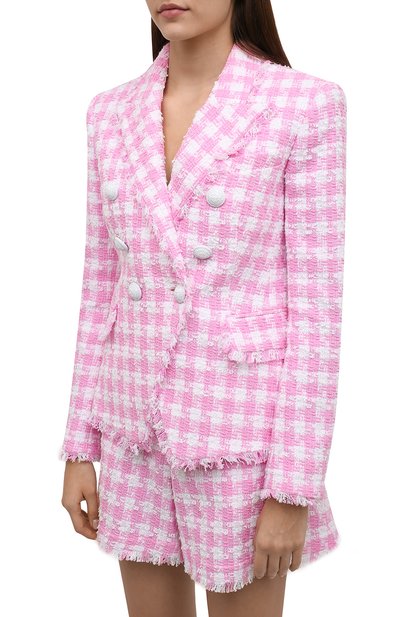 Хлопковый жакет BALMAIN светло-розового цвета по цене 262500 руб., арт. WF1SG000/C307, фото 3 Хлопковый жакет BALMAIN, арт. WF1SG000/C307, фото 3