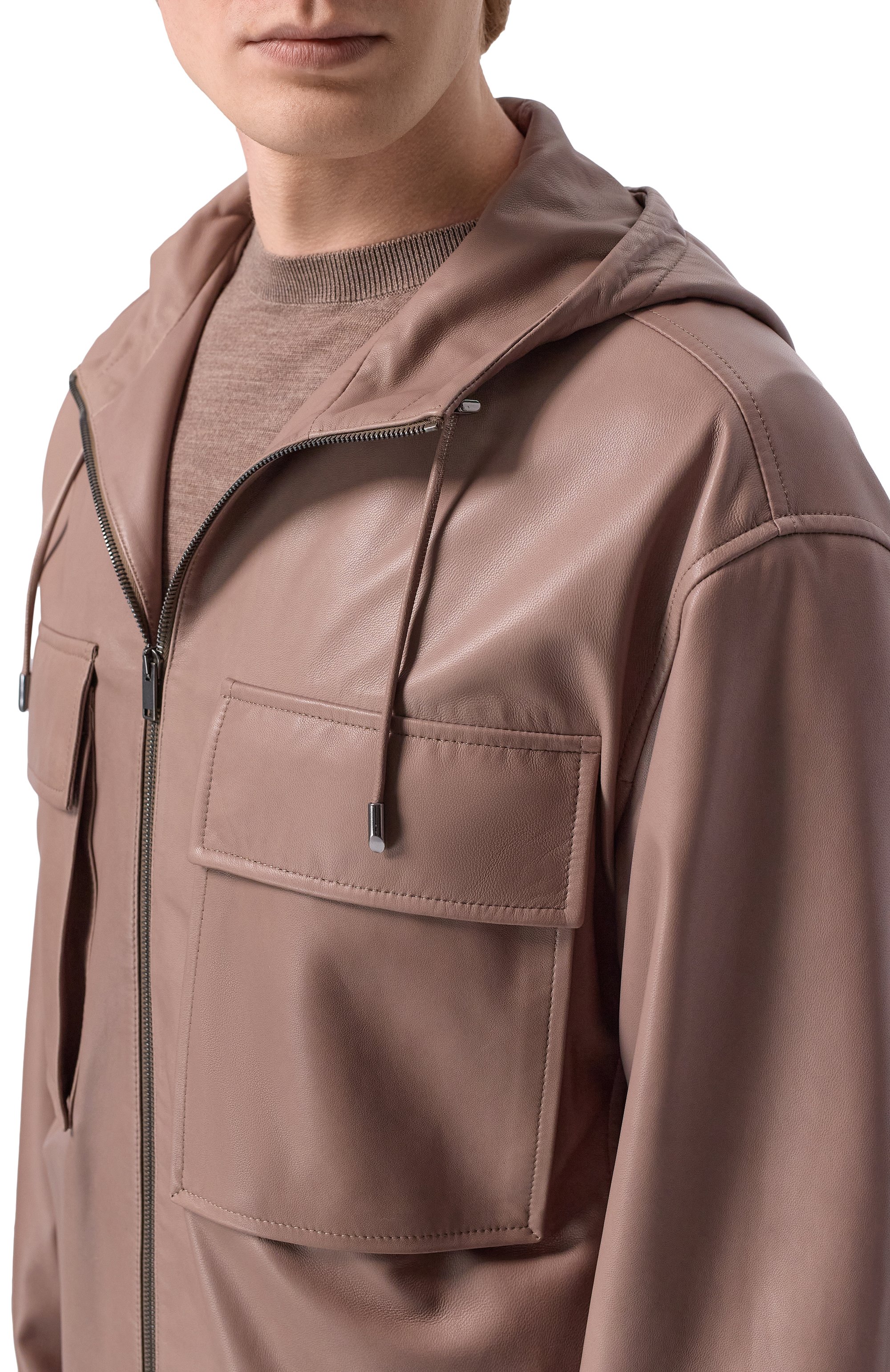 Кожаная куртка MVST, арт. M26.2PM.L011/L011 NAPPA CREAM, фото 5