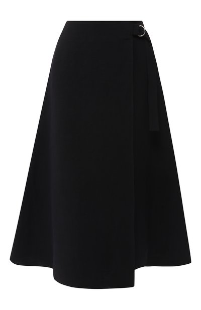 Женская юбка из смеси вискозы и льна JIL SANDER NAVY, арт. JNWM3504A/JM4315