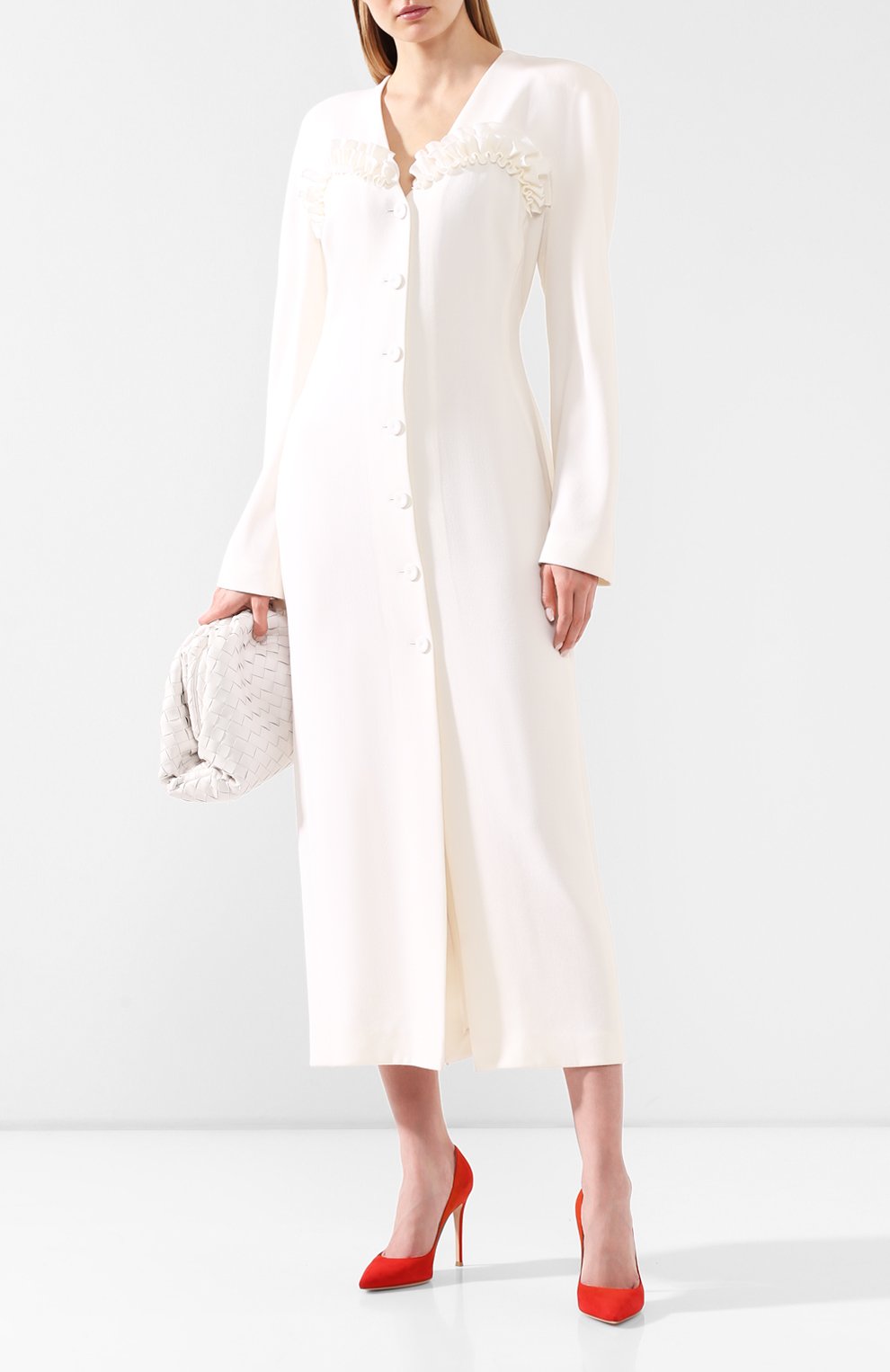 Платье-миди ULYANA SERGEENKO белого цвета по цене 230000 руб., арт. ABM018FW19P (1351т19), фото 2 Платье-миди ULYANA SERGEENKO, арт. ABM018FW19P (1351т19), фото 2