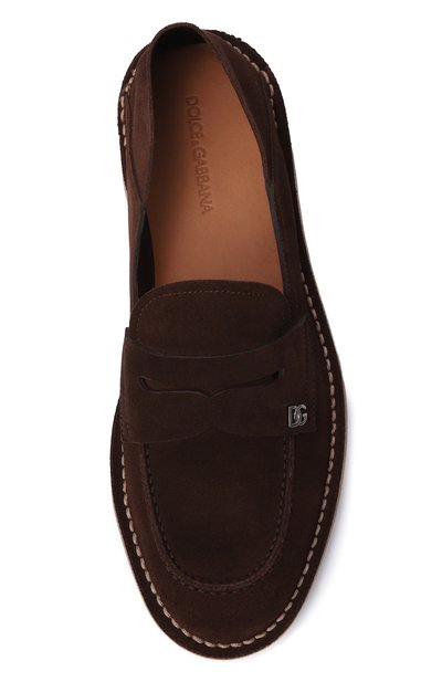 Замшевые пенни-лоферы new florio DOLCE & GABBANA темно-коричневого цвета по цене 96350 руб., арт. A50739/AS707, фото 5 Замшевые пенни-лоферы new florio DOLCE & GABBANA, арт. A50739/AS707, фото 5