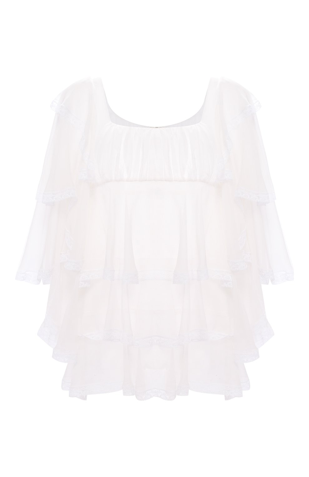 Шелковый топ DOLCE & GABBANA белого цвета по цене 183000 руб., арт. F72X0T/FU1AT, фото 1 Шелковый топ DOLCE & GABBANA, арт. F72X0T/FU1AT, фото 1