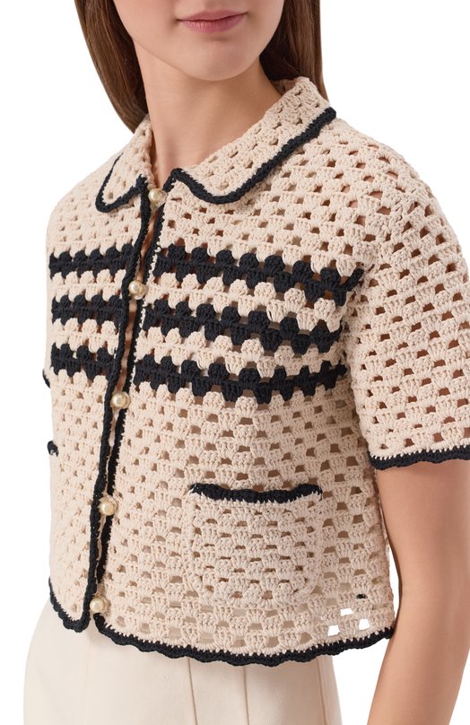 Хлопковый кардиган N21 A027/9523 Кремовый  A027/9523 Фото 5