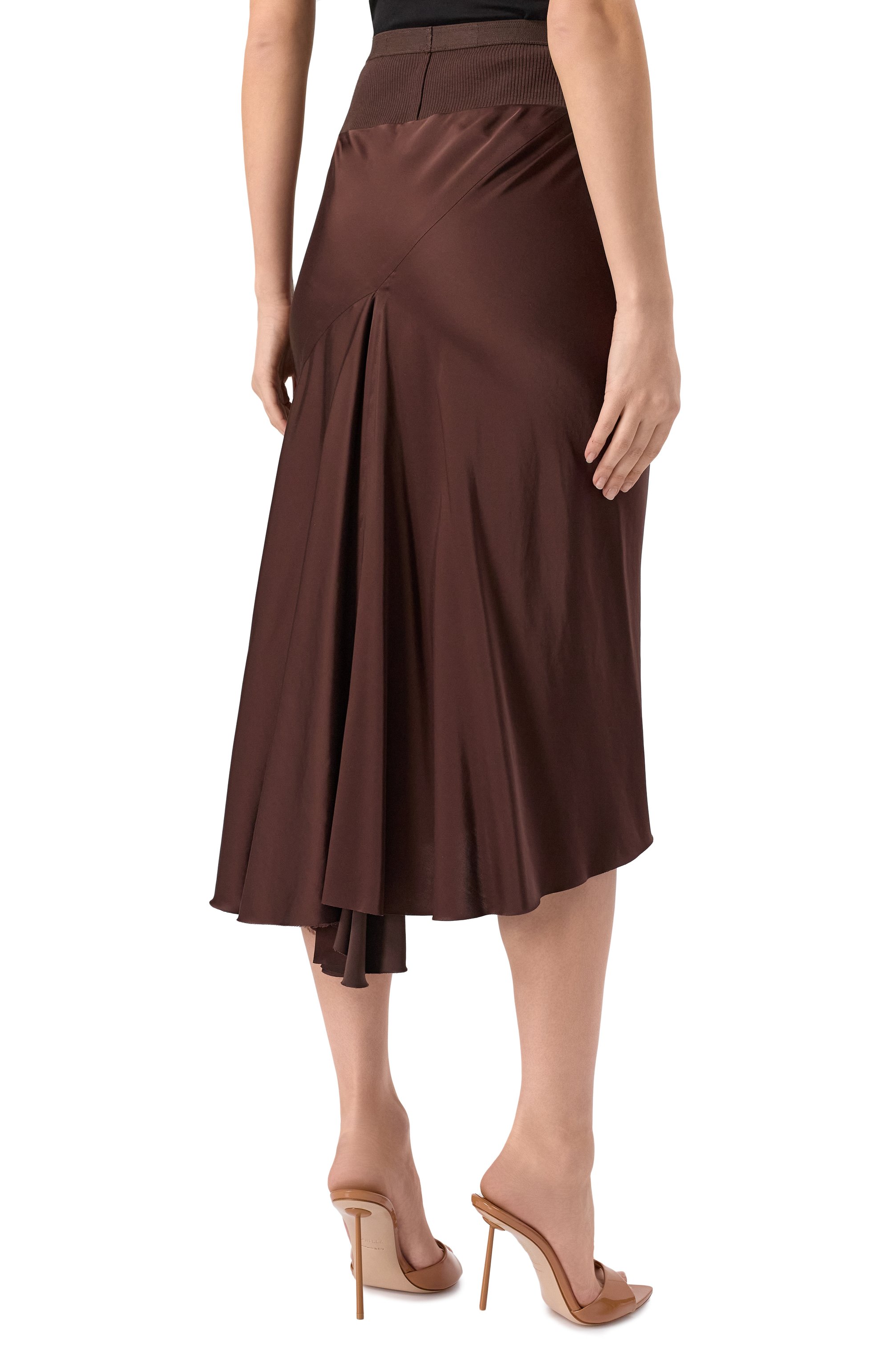 Атласная юбка RICK OWENS, арт. RP01E7343/SCH, фото 4