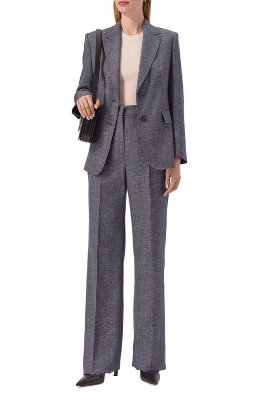 Жакет из шерсти и вискозы Max Mara Studio H0DEIDA Синий  H0DEIDA Фото 2