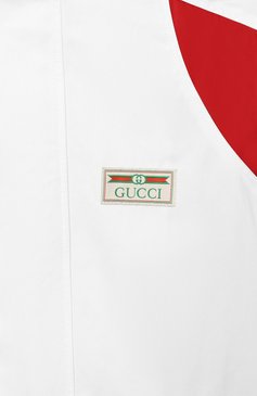 Детского ветровка GUCCI белого цвета, арт. 616145/XWAJJ | Фото 3 (Рукава: Длинные; Материал внешний: Синтетический материал, Хлопок; Региональные ограничения белый список (Axapta Mercury): RU; Материал сплава: Проставлено; Материал подклада: Синтетический материал; Драгоценные камни: Проставлено; Ростовка одежда: 10 - 11 лет | 140 - 146см, 12 лет | 152 см, 5 лет | 110 см, 6 лет | 116 см, 8 лет | 128 см)