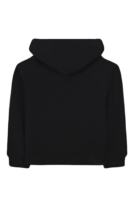 Детский хлопковое худи MOSCHINO черного цвета, арт. H0F07K/LCA23/10-14 | Фото 2 (Материал внешний: Хлопок; Драгоценные камни: Проставлено; Рукава: Длинные; Материал сплава: Проставлено)