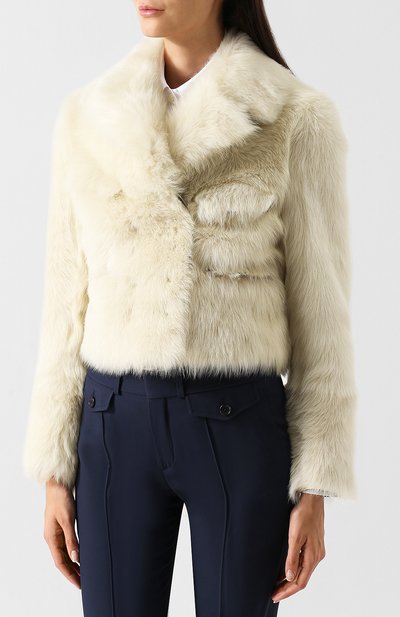 Укороченная шуба с кожаной отделкой CHLOÉ, арт. CHC18ACV06211, фото 3