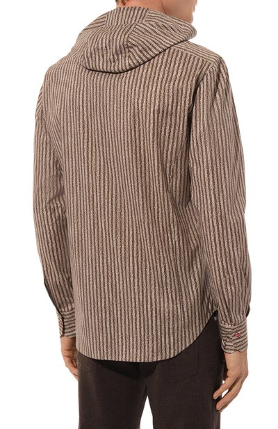 Хлопковая рубашка KITON коричневого цвета по цене 87550 руб., арт. UMCMARH0913001, фото 4 Хлопковая рубашка KITON, арт. UMCMARH0913001, фото 4