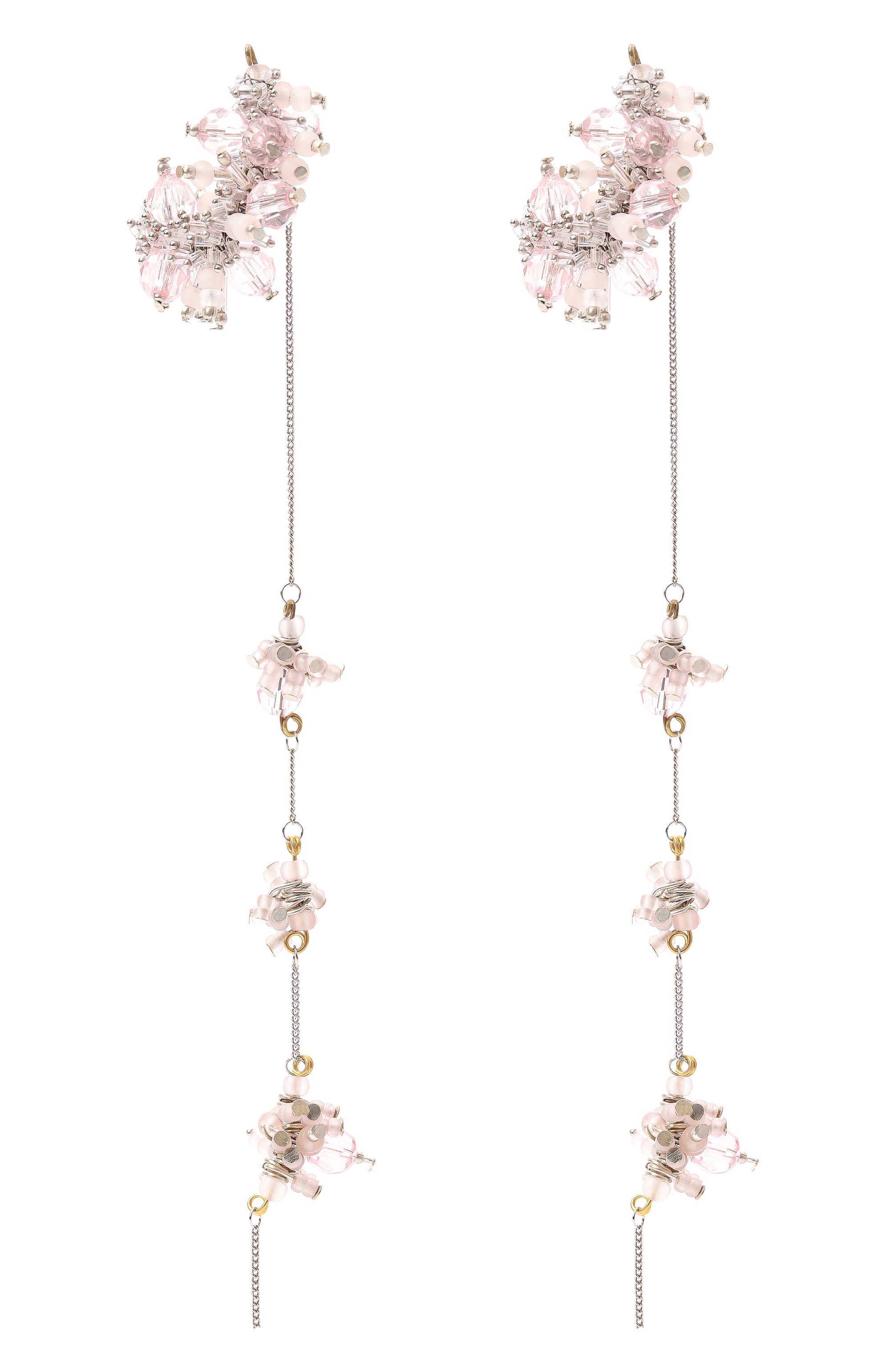 Серьги DRIES VAN NOTEN светло-розового цвета по цене 35150 руб., арт. 242-018228-052, фото 1 Серьги DRIES VAN NOTEN, арт. 242-018228-052, фото 1