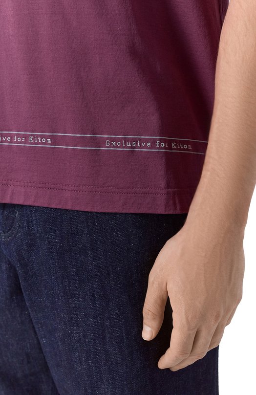 Хлопковая футболка Kiton UMK0824K340 Фиолетовый  UMK0824K340 Фото 5