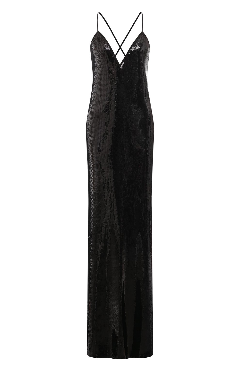 Платье с отделкой пайетками N21 черного цвета по цене 92400 руб., арт. H191/4728, фото 1 Платье с отделкой пайетками N21, арт. H191/4728, фото 1