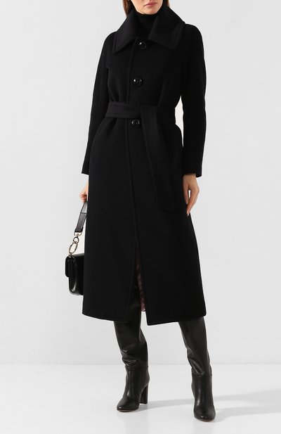 Шерстяное пальто DSQUARED2 черного цвета по цене 181500 руб., арт. S75AA0286/S48923, фото 2 Шерстяное пальто DSQUARED2, арт. S75AA0286/S48923, фото 2