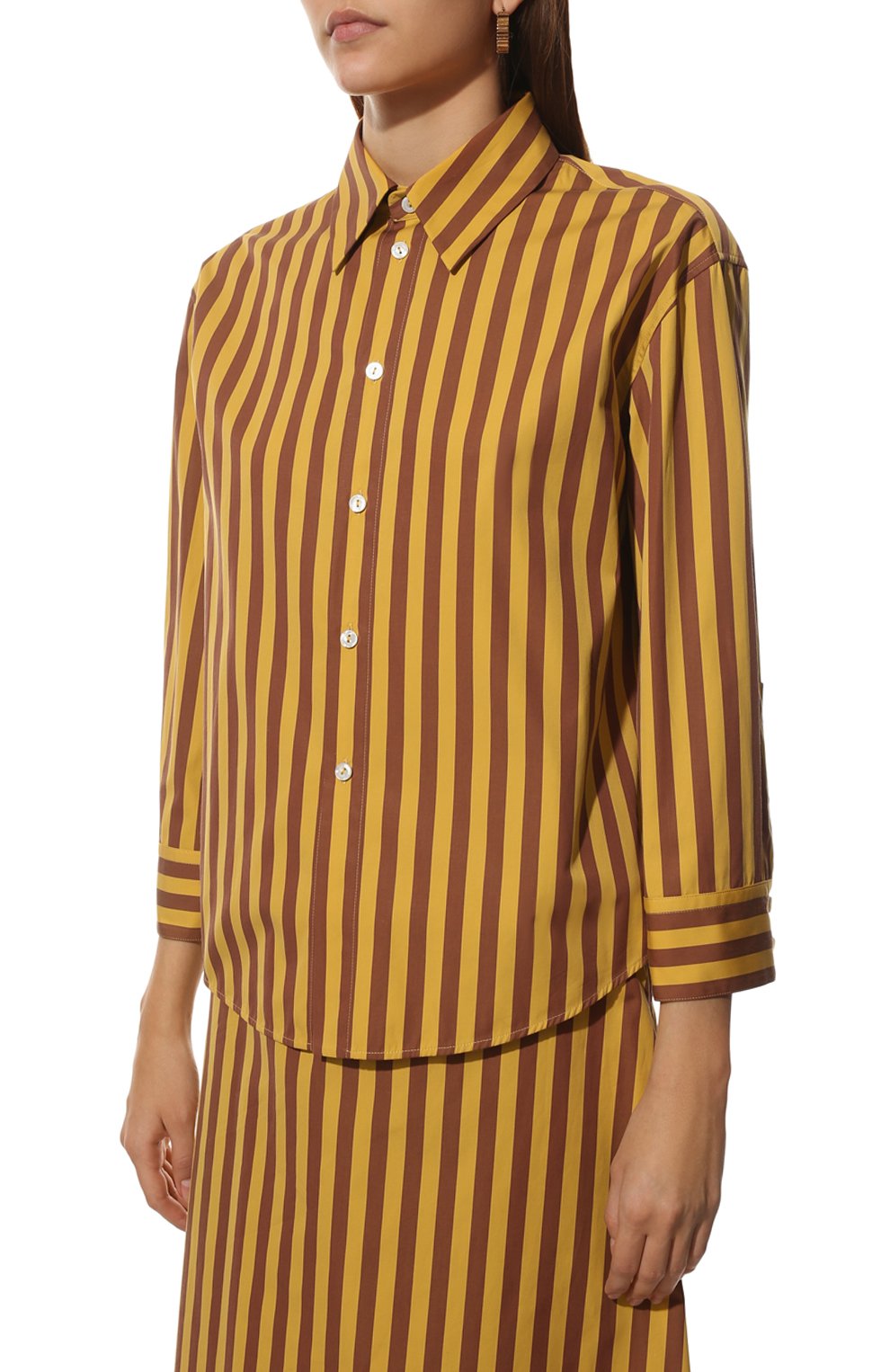 Хлопковая рубашка JIL SANDER желтого цвета по цене 63350 руб., арт. JSPU600405-WU246010, фото 3 Хлопковая рубашка JIL SANDER, арт. JSPU600405-WU246010, фото 3