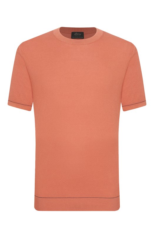 Хлопковый джемпер Brioni UMR00L/P0K15 Оранжевый UMR00L/P0K15