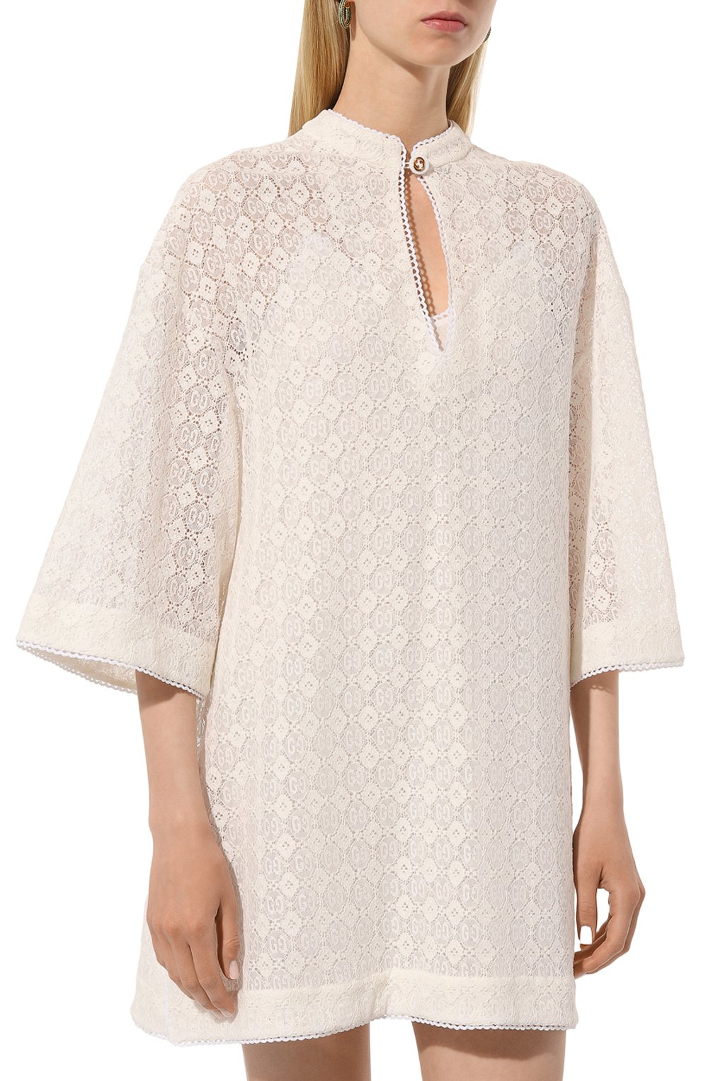 Блузка из хлопка и вискозы GUCCI, арт. 738123/ZAMMC, фото 3