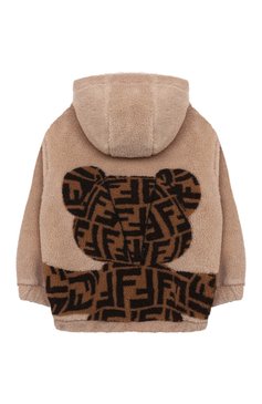 Детский толстовка FENDI бежевого цвета, арт. JUH063/AJ2N/4-6 | Фото 2 (Рукава: Длинные; Девочки Кросс-КТ: Толстовка-одежда; Материал внешний: Синтетический материал; Материал сплава: Проставлено; Драгоценные камни: Проставлено; Ростовка одежда: 4 года | 104 см, 5 лет | 110 см, 6 лет | 116 см)