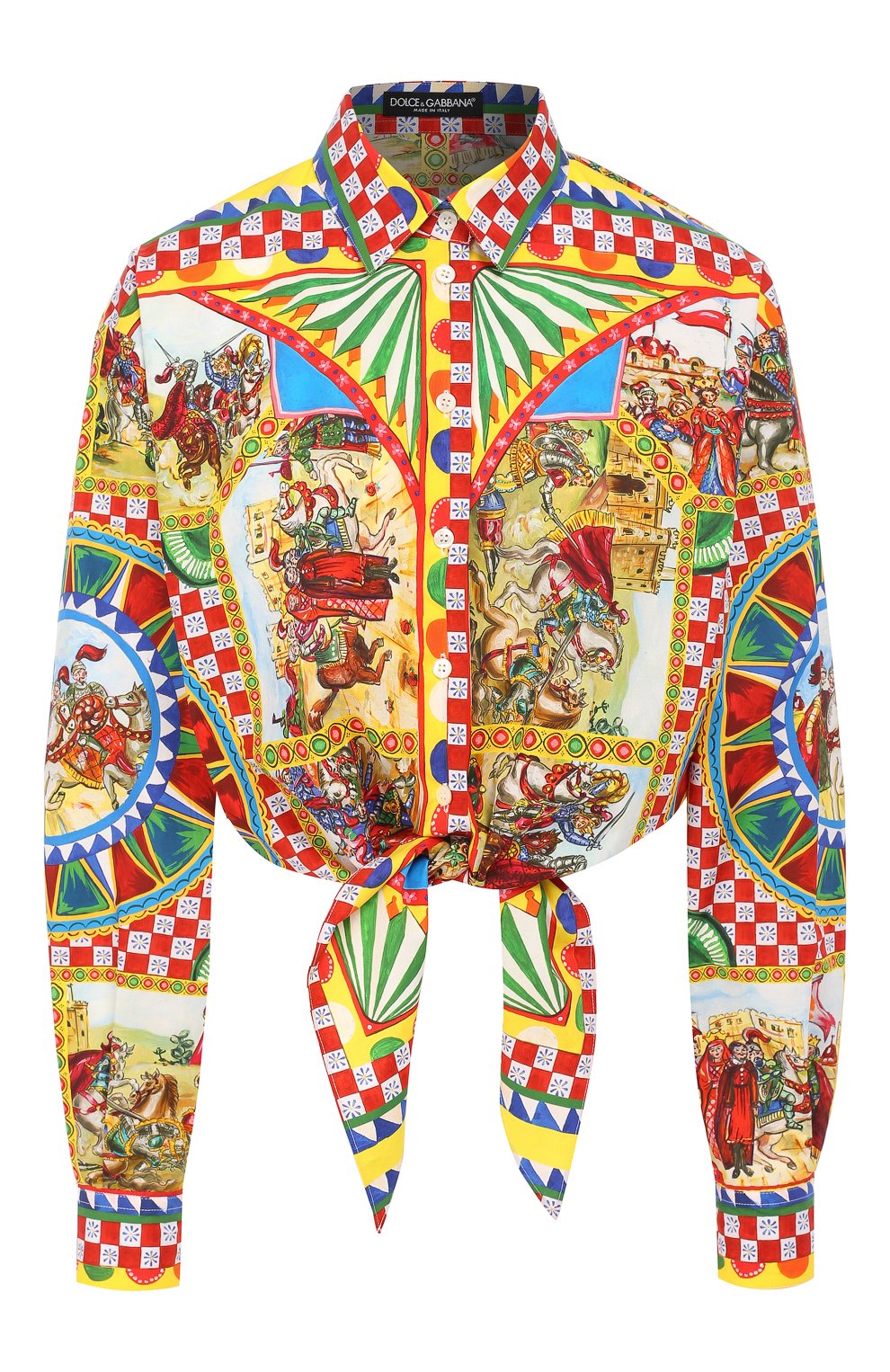 Хлопковая рубашка DOLCE & GABBANA разноцветного цвета по цене 85700 руб., арт. F5K68T/HP5VX, фото 1 Хлопковая рубашка DOLCE & GABBANA, арт. F5K68T/HP5VX, фото 1