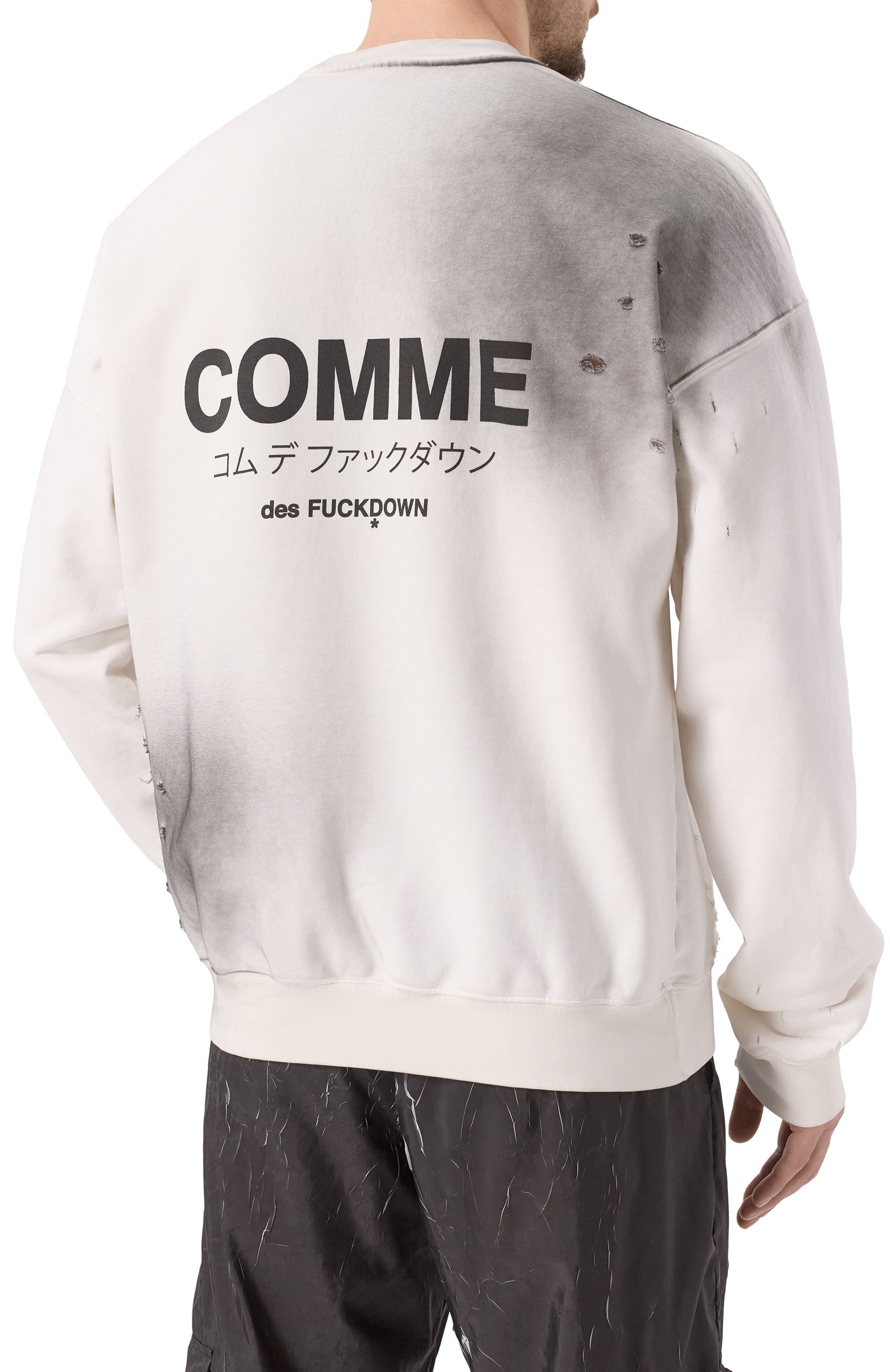 Хлопковый свитшот COMME DES FUCKDOWN белого цвета по цене 17850 руб., арт. CFABM01531, фото 4 Хлопковый свитшот COMME DES FUCKDOWN, арт. CFABM01531, фото 4