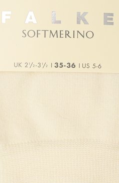 Женские носки softmerino из шерсти и хлопка FALKE белого цвета, арт. 47488 | Фото 2 (Материал внешний: Шерсть; Материал сплава: Проставлено; Нос: Не проставлено)