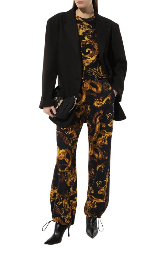 Хлопковая футболка Versace Jeans Couture 76HAH6D8/JS287 Чёрный  76HAH6D8/JS287 Фото 2