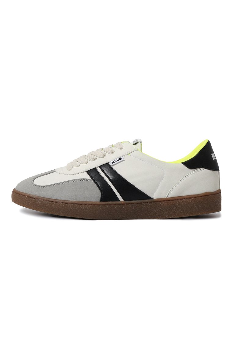 Мужские кеды retro trainers MSGM серого цвета, арт. 3540MS021/636 | Фото 4 (Материал внешний: Экокожа; Материал сплава: Проставлено; Стили: Классический; Материал утеплителя: Без утеплителя; Материал внутренний: Текстиль; Подошва: Плоская; Драгоценные камни: Проставлено)