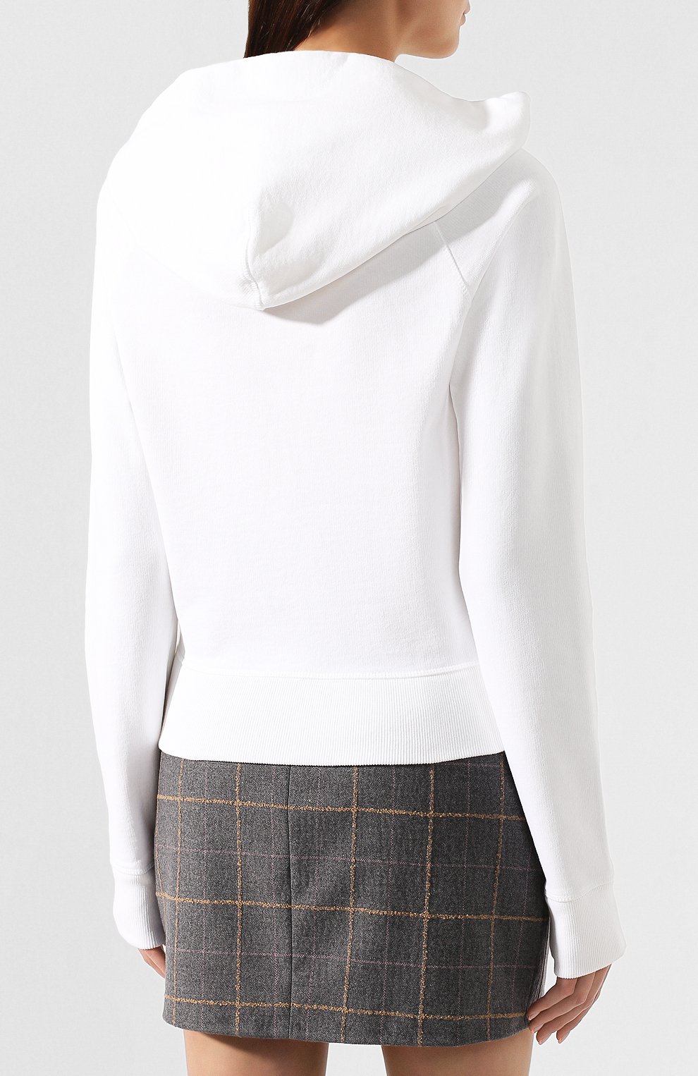 Хлопковое худи HELMUT LANG белого цвета по цене 26300 руб., арт. J06DW508, фото 4 Хлопковое худи HELMUT LANG, арт. J06DW508, фото 4