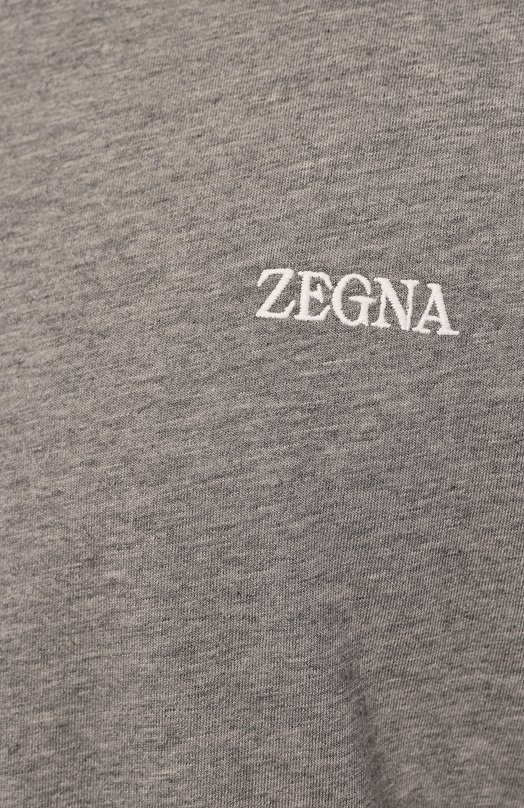 Хлопковая футболка Zegna E7360A5/B760 Серый  E7360A5/B760 Фото 5