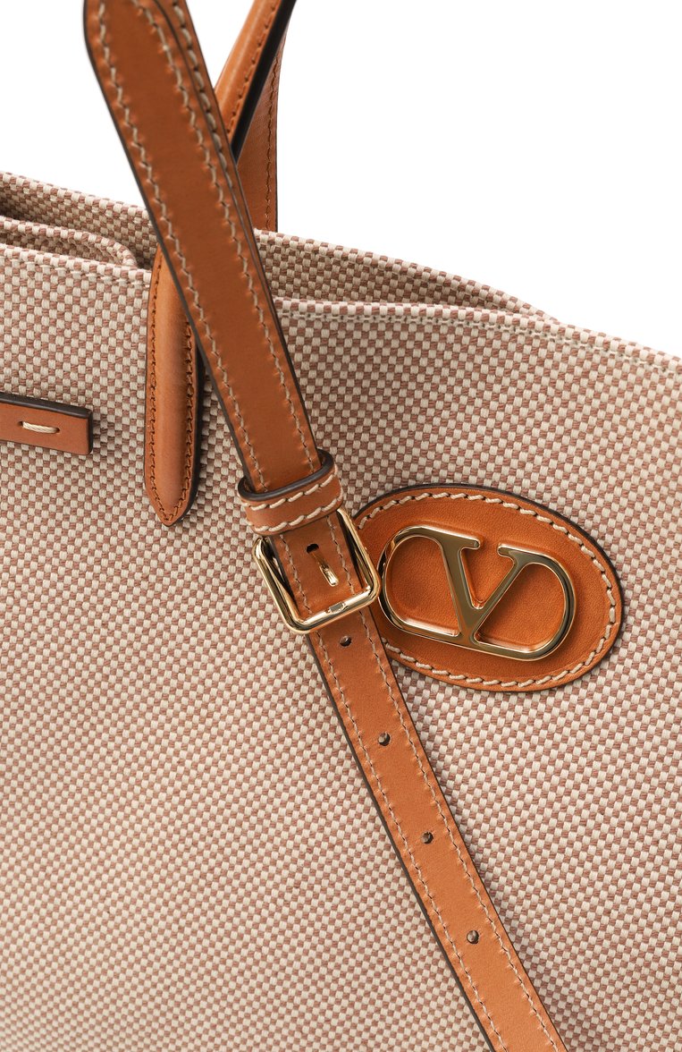 Женская сумка-тоут antibes medium VALENTINO бежевого цвета, арт. 6W2B0R19/EZT | Фото 3 (Ремень/цепочка: На ремешке; Материал: Текстиль; Размер: medium)