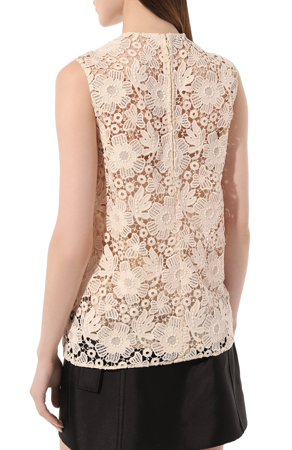 Хлопковый топ PRADA кремового цвета по цене 350000 руб., арт. P987IL-104T-F0065-221, фото 4 Хлопковый топ PRADA, арт. P987IL-104T-F0065-221, фото 4