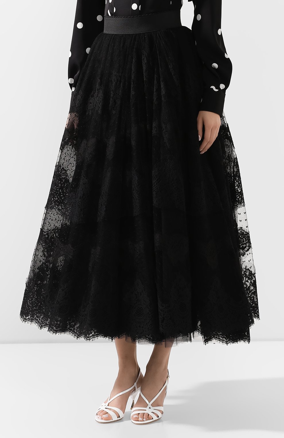 Юбка-миди DOLCE & GABBANA черного цвета по цене 385500 руб., арт. F4BQPT/HLM1W, фото 3 Юбка-миди DOLCE & GABBANA, арт. F4BQPT/HLM1W, фото 3