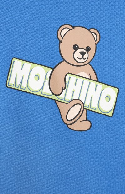 Хлопковая футболка MOSCHINO синего цвета по цене 10850 руб., арт. HYM03S/LFA07_001, фото 3 Хлопковая футболка MOSCHINO, арт. HYM03S/LFA07_001, фото 3