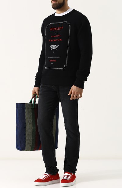 Хлопковый свитшот с принтом GUCCI черного цвета по цене 69900 руб., арт. 475532/X3N46, фото 2 Хлопковый свитшот с принтом GUCCI, арт. 475532/X3N46, фото 2