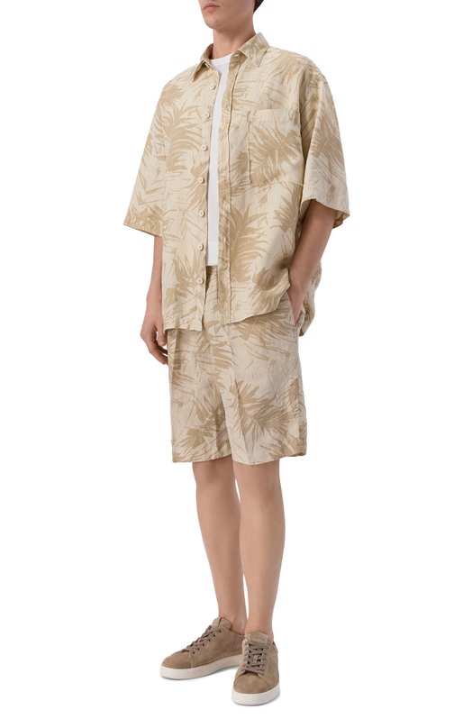 Льняные шорты InLinum PAJAMA C0RT0/TR0PICAL Бежевый  PAJAMA C0RT0/TR0PICAL Фото 2