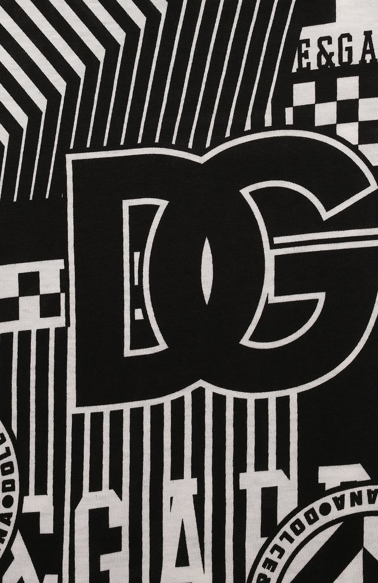 Детская хлопковая футболка DOLCE & GABBANA черно-белого цвета, арт. L4JTHV/II7FA | Фото 3 (Рукава: Короткие; Материал внешний: Хлопок; Мальчики Кросс-КТ: Футболка-одежда; Ростовка одежда: 6 лет | 116 см, 10 - 11 лет | 140 - 146см, 12 лет | 152 см, 8 лет | 128 см, 13 - 15 лет | 158 см, 2 года | 92 см, 3 года | 98 см, 5 лет | 110 см, 4 года | 104 см)