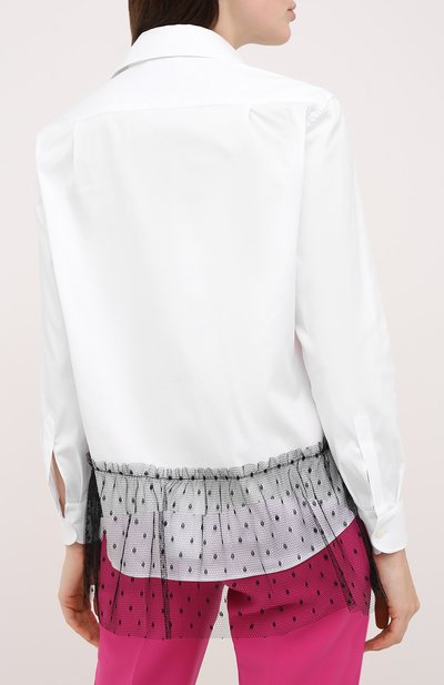 Хлопковая блузка REDVALENTINO черно-белого цвета по цене 52100 руб., арт. UR3ABD45/50K, фото 4 Хлопковая блузка REDVALENTINO, арт. UR3ABD45/50K, фото 4
