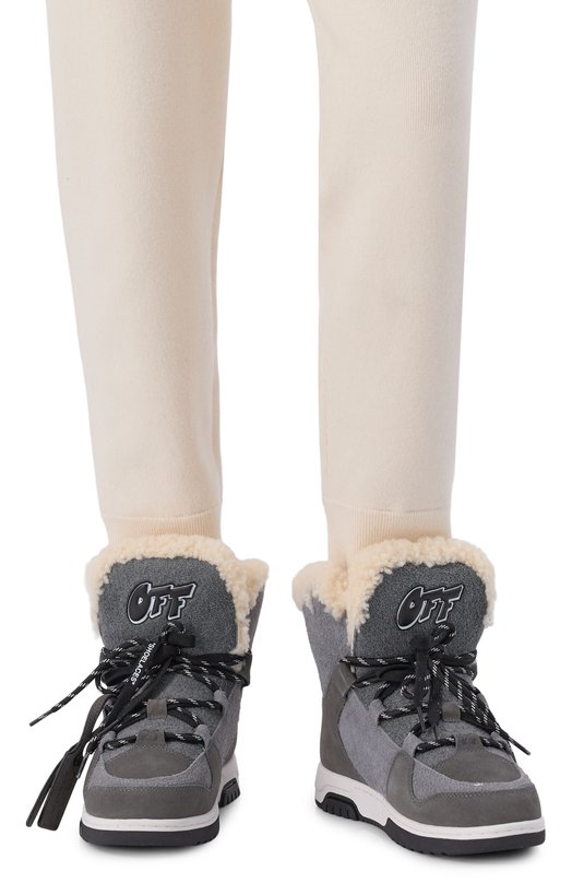 Комбинированные ботинки Off-White 0WIY001F25LEA0011011 Серый  0WIY001F25LEA0011011 Фото 2