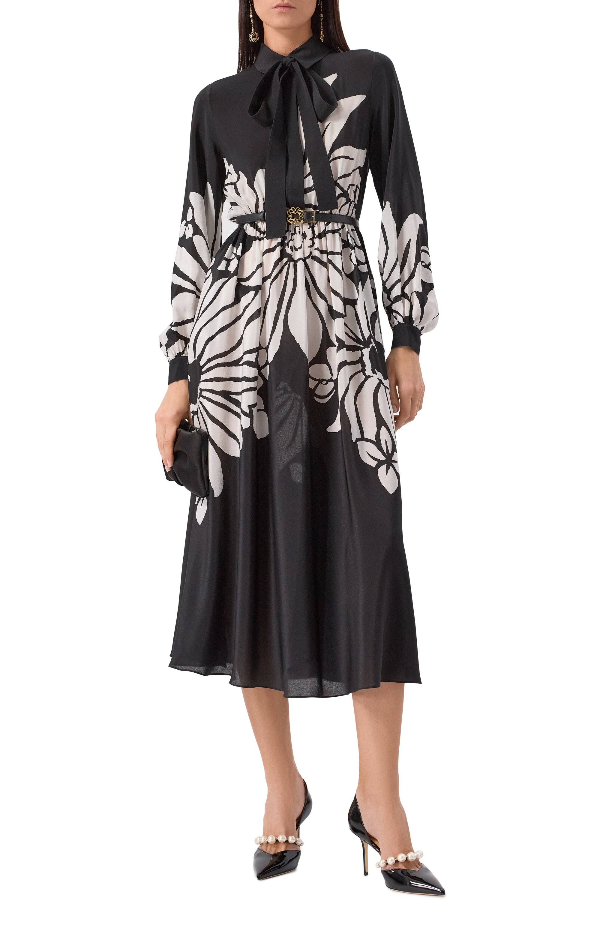 Шелковое платье ELIE SAAB черного цвета по цене 376500 руб., арт. D0504, фото 2 Шелковое платье ELIE SAAB, арт. D0504, фото 2