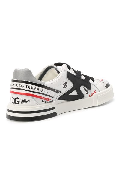 Кожаные кеды DOLCE & GABBANA черно-белого цвета по цене 41200 руб., арт. DA5051/AY205/24-28, фото 3 Кожаные кеды DOLCE & GABBANA, арт. DA5051/AY205/24-28, фото 3