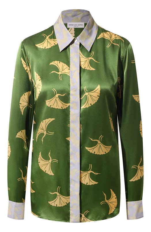 Блузка из шелка и вискозы Dries Van Noten 010701-8141 Зелёный 010701-8141