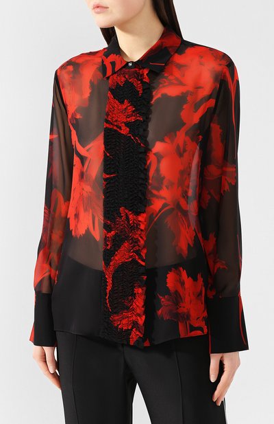 Шелковая рубашка ROBERTO CAVALLI черного цвета по цене 79950 руб., арт. IQT700/GFP68, фото 3 Шелковая рубашка ROBERTO CAVALLI, арт. IQT700/GFP68, фото 3