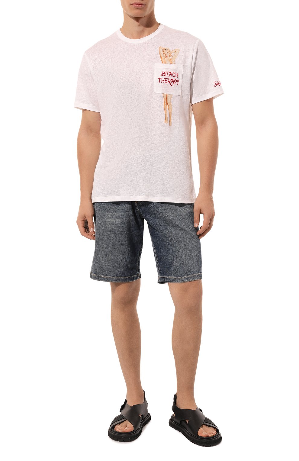 Льняная футболка MC2 SAINT BARTH белого цвета по цене 12650 руб., арт. STBM ECSTASEA/ECS0001/02925B, фото 2 Льняная футболка MC2 SAINT BARTH, арт. STBM ECSTASEA/ECS0001/02925B, фото 2